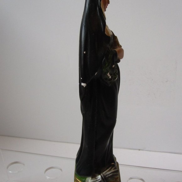 VTG St Rita Plaster Columbia Statue Figure Patron of Impossible Causes ITALY - Picture 5 of 7
